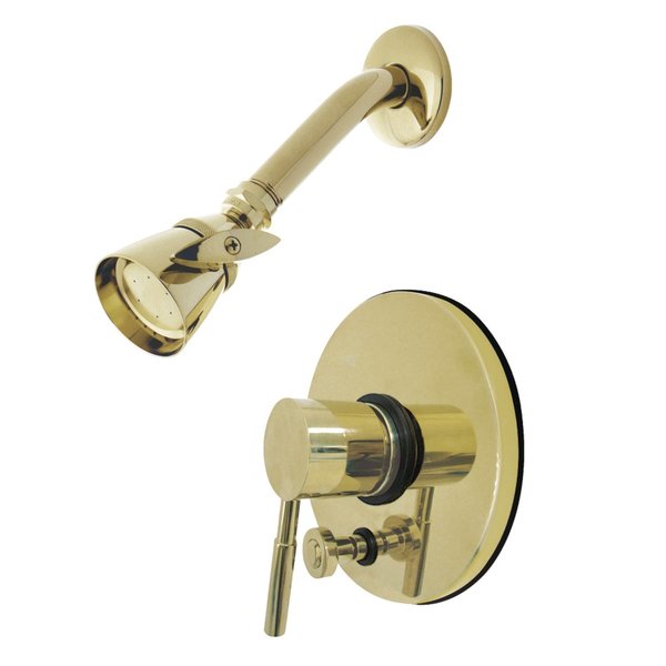 Kingston Brass Shower Faucet, Polished Brass, Wall Mount KB86920DLSO
